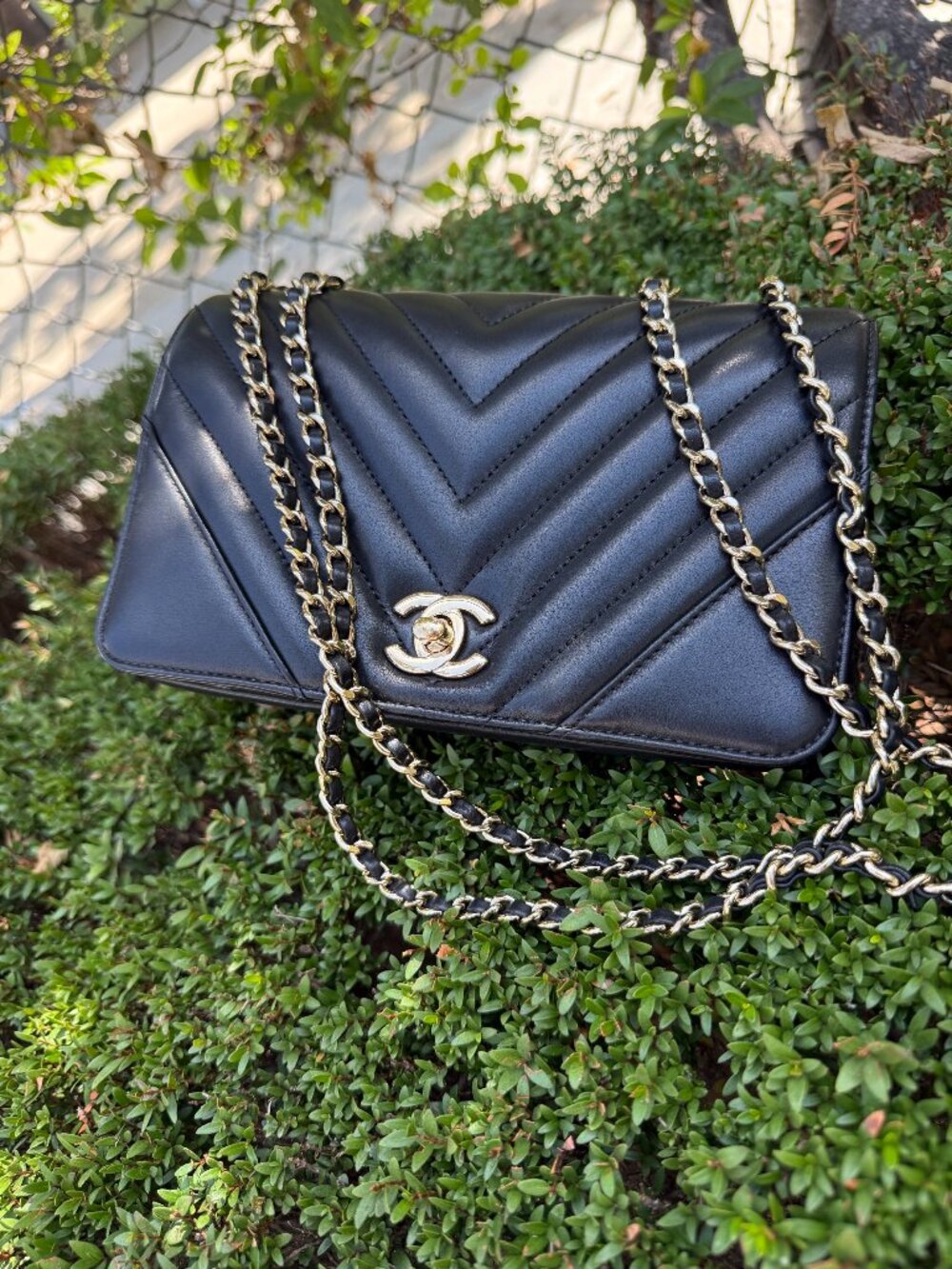 Chanel Chevron V-Stitch Shoulder Bag